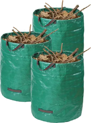 Produktbild von Meister Gartenabfallsack 272 l - 3er Set - Selbststehend - Witterungsbeständig - Abwaschbar / Stabiler Gartensack für Grünabfälle / 9961810