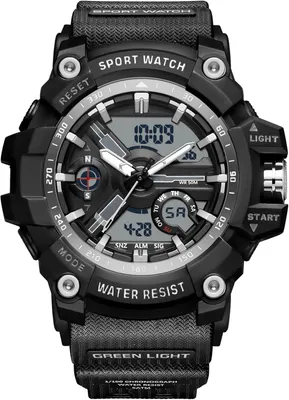 Produktbild von Militär Uhren Herren Armbanduhr Digital Uhr Tactical Watches Sportuhren Outdoor für Jungen LED-Leuchtdisplay mit Analogen Zeigern und Digitalen Zahlen