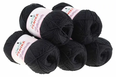 5 x 100g Strickgarn Jana schwarz