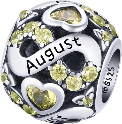 Immagine prodotto di Charms Pandora per il mese di agosto, compleanno, argento 925