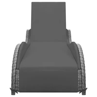 Immagine prodotto di Lettino Prendisole con Cuscino in Polyrattan Antracite