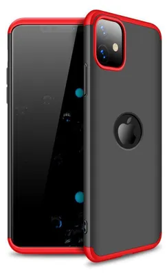 Produktbild von Hülle für iPhone 11 360 Grad Schutz mit Displayglas Schutzglas Bumper Cover iPhone 11 Farbe: Schwarz; Rot