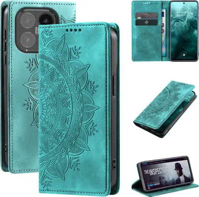 Produktbild von Mandala Handyhülle für Xiaomi 15T Pro RFID Schutz Klapphülle Case Cover Design Schutzhülle Farbe: Türkis
