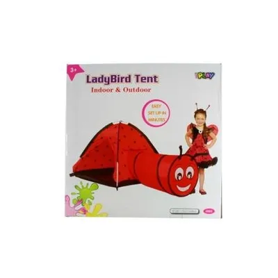 Produktbild von Kinderzelt mit Marienkäfer-Motiv und Tunnel, 170 cm breit, 112 cm tief, 94 cm hoch
