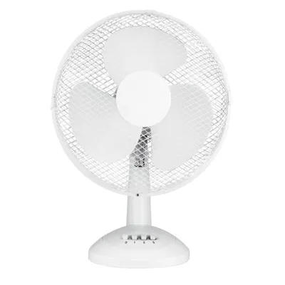 Produktbild von TOO FAND-40-201-W, 45 W, 40 cm, 3 Geschwindigkeitsstufen, Oszillationsfunktion, schwenkbarer Kopf, Kunststoff, weiß, Tischventilator