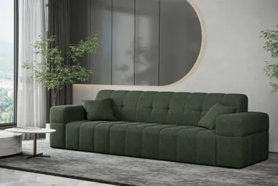 Produktbild von Sofa Designersofa NANCY 3-Sitzer in Stoff Neve Tannengrün