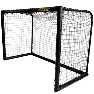 Immagine prodotto di Porta da calcio POWERSHOT® - Stadium Black Edition - 1,8 m x 1,2 m - in uPVC resistente alle intemperie - POWERSHOT® BALL incl.