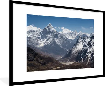 Produktbild von MuchoWow® Gerahmtes Poster Der Berg Ama Dablam vom Chola-Pass aus, Himalaya, Nepal 90x60 cm - Poster mit Schwarzem Bilderrahmen Wandposter Rahmen Foto Bilder - Wanddekoration - Fotos
