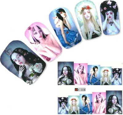 Produktbild von Tattoo Nail Art Aufkleber Modell Glamour Teenager Krone Nagel Sticker