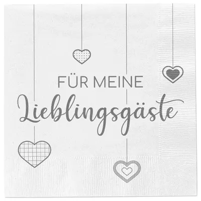Produktbild von Servietten Für meine Lieblingsgäste 80 Stück Serviette Party Feier Fest 33x33 cm