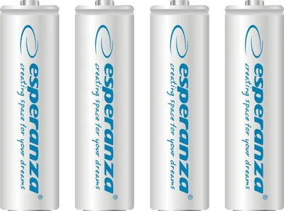 Produktbild von Esperanza EZA104W, Wiederaufladbarer Akku, Nickel-Metallhydrid (NiMH), 1,2 V, 2000 mAh, Weiß, 4 Stück(e)