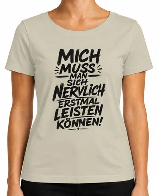 Imagen del producto de Camiseta para mujer con el texto: "Primero hay que tener la estabilidad mental para poder afrontar esto". Estilo sarcástico. Color: natural. Talla: M