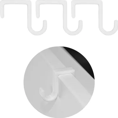 Produktbild von 3x Türhaken Türklemme Türklammer Falzmaß 20 mm Türclip Türhaken Tür Kleiderhaken Universal Weiß