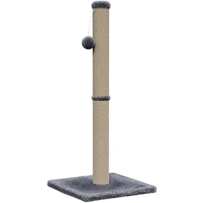 Image de Avalo Arbre à chat pour chats avec balle de jeu - 36x36x74 cm - Gris foncé