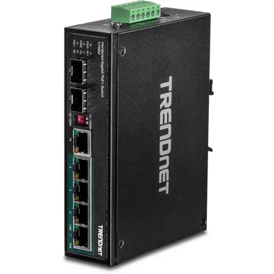 Produktbild von TRENDnet TI-PG62 6-Port Gigabit Switch PoE+ DIN-Rail Industrial