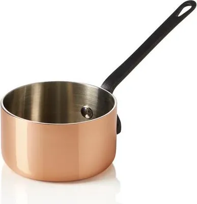 Produktbild von Mini Servierkasserolle MINI COPPER 3PLY, mit schwarzem Griff, Ø 8,5 cm, 230 ml, Kupfer/Aluminium