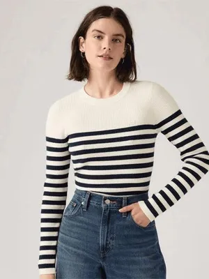 Produktbild von Levis Damen Strickwaren, Modell A0719 0036 - Adrienne Stripe, Farbe Egret