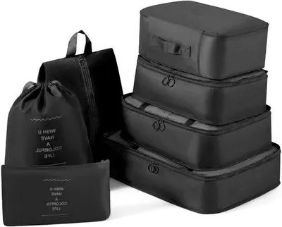 Produktbild von Famanu Koffer-Organizer Verpackungswürfel Reiseorganizer - Schwarz