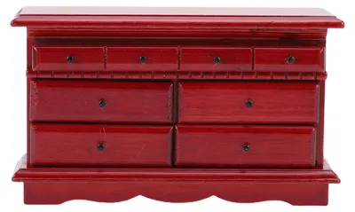 Obrázek produktu pro 1/12 Komoda do domečku pro panenky, nádherná, elegantní dřevěná truhla pro miniaturní scény, mahagon