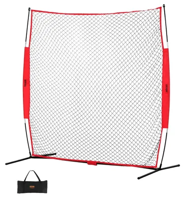 Image de VEVOR Filet d'arrêt des barricades, 283 x 107 x 212 cm Filet d'arrêt des sports de balle, équipement d'entraînement portable avec sac de transport, écran de protection pour le baseball, le softball, la crosse, le football, l'entraînement de hockey
