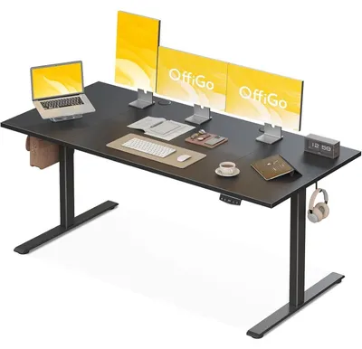Productafbeelding van Elektrisch verstelbaar bureau, hoogteverstelbaar, 180x70 cm, zwart, met geheugenfunctie