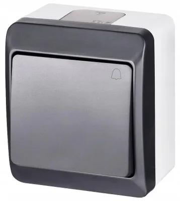Obrázek produktu pro Zvonkové tlačítko pro povrchovou montáž 10 A 230 V IP44 Barva antracitová HERMES