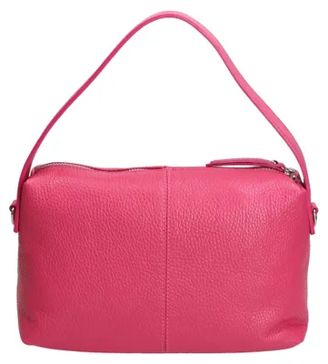 Image de Sac à main Gave Lux pour femmes, en cuir véritable, couleur fuchsia, avec bandoulière réglable, fabriqué en Italie
