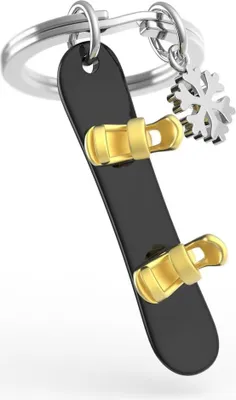 Produktbild von Schlüsselanhänger Snowboard, schwarz & gold