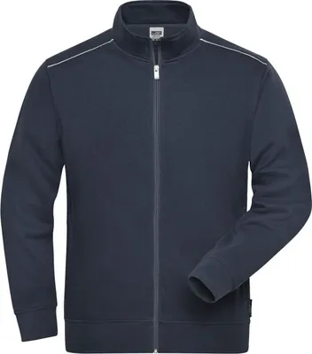 Produktbild von Sweat-Jacke mit Stehkragen und Kontrastpaspel navy, Gr. 4XL
