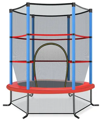 Immagine prodotto di Trampolino per bambini con rete di sicurezza, 165 cm, blu
