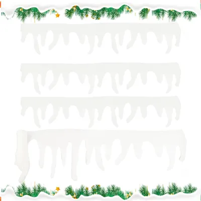 Künstliche Eiszapfen-Girlande, 4 Stück, 120 cm, weiß