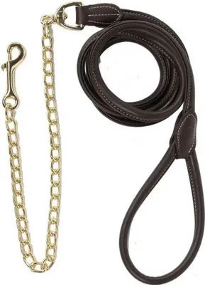 Obrázek produktu pro Vodítko Kentucky Horsewear kožené s řetízkem, barva:hnědá