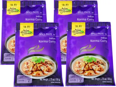 Produktbild von 4er Pack ASIAN HOME GOURMET Würzpaste für indisches Korma Curry (4x 50g)