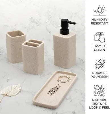 Produktbild von Famanu Badezimmeraccessoire Set 4-teilig - Beige