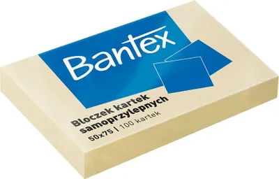 Produktbild von Bantex Bloczki samoprzylepne 50x75mm żółte 100 kartek