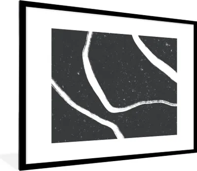 Produktbild von MuchoWow® Gerahmtes Poster Linie - Minimalismus - Gestaltung 80x60 cm - Poster mit Schwarzem Bilderrahmen Wandposter Rahmen Foto Bilder - Schlafzimmer-Dekorationen - Fotoposter