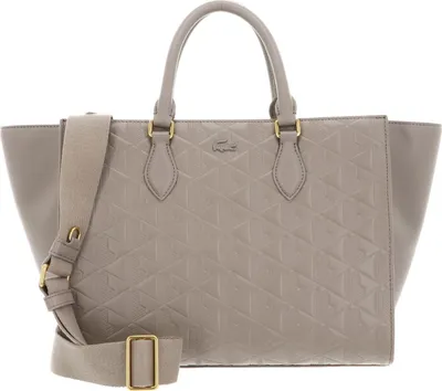 Image de LACOSTE Cuir sac à épaule sac à main Top Handle Bag Simply Taupe beige