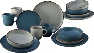 Produktbild von CreaTable, 21016, Modern Fashion Blau, Kombiservice 16-tlg, Steinzeug