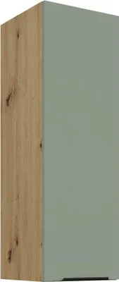 Obrázek produktu pro Vysoká horní skříňka LUNARA - šířka 30 cm, zelená / dub artisan