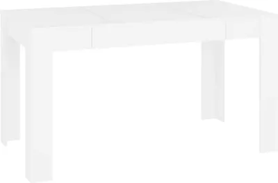 A white dining table on a white background.