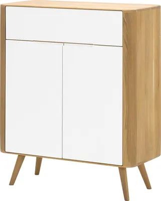 Produktbild von home24 Kommode - Wildeiche Teilmassiv - Weiß / Eiche