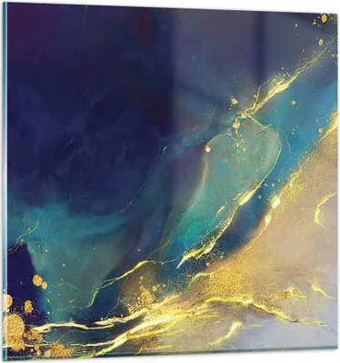 Produktbild von Bilder auf glas - Einteilig - Gold Granate Abstraktion - 60x60cm - Glasbilder - Wandbilder - Bilder - zum Aufhängen bereit - Wanddekoration aus Glas - Glas Bilder - Wandbild auf Glas - GAC60x60-4753