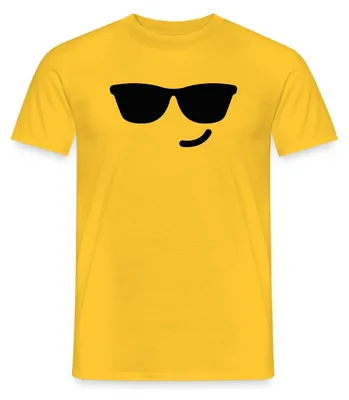 Produktbild von Spreadshirt Emoticon Cool Kostüm Karneval Gruppenkostüm Männer T-Shirt, XL, Gelb