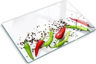 Produktbild von Tulup Glas Herdabdeckplatte - 80x52 cm - Glaskeramikkochfeld-Abdeckung Spritzschutz Glasabdeckplatte - Einteilig - Essen & Getränke - Chilischoten - Mehrfarbig