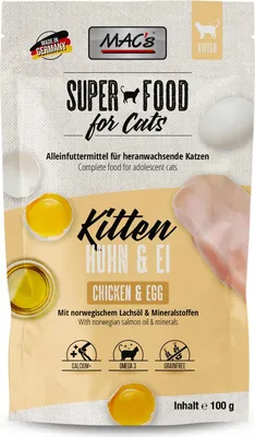 Image de MAC's Cat 100gx12 Kitten Poulet & Oeuf Sachet fraîcheur