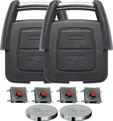 Produktbild von Repair Reparatur Satz Gehäuse Funkschlüssel Fernbedienung Autoschlüssel 2X 2 Tasten Gehäuse 4X Mikrotaster 2X CR2032 Batterie kompatibel mit Opel