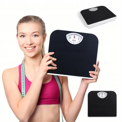 Produktbild von Mechanische Badezimmerwaage Iz9201 Ideal 130 kg, analog, ohne Batterie, schwarz