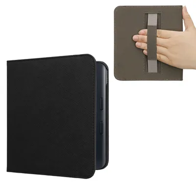 Produktbild von kwmobile Klapphülle kompatibel mit Kobo Kobo Libra Colour / Tolino Vision Color Hülle - Schutzhülle für den eReader aus Kunstleder mit Handschlaufe in