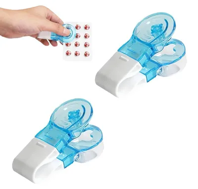 Produktbild von 2 Stück Tablettenausdrücker & Tablettenteiler mit Pillendose