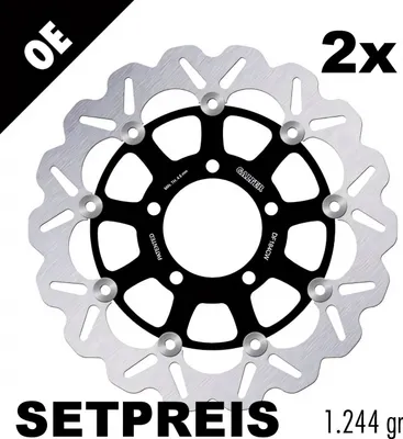 Immagine prodotto di Set di dischi freno Galfer 2x DF184CW WAVE® flottante anteriore 300x5mm per Kawasaki KLZ Versys Z SX R SE 600 - 1000 ccm Anno 1978 - 2023